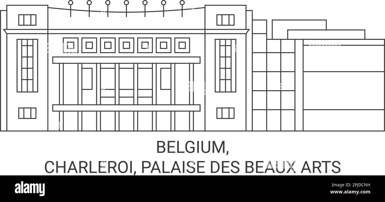Belgium, Charleroi, Palaise Des Beaux Arts travel landmark vector