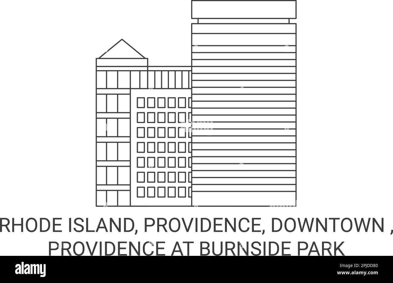 United States, Rhode Island, Providence, Downtown , Providence At Burnside Park travel landmark vector illustration Stock Vector