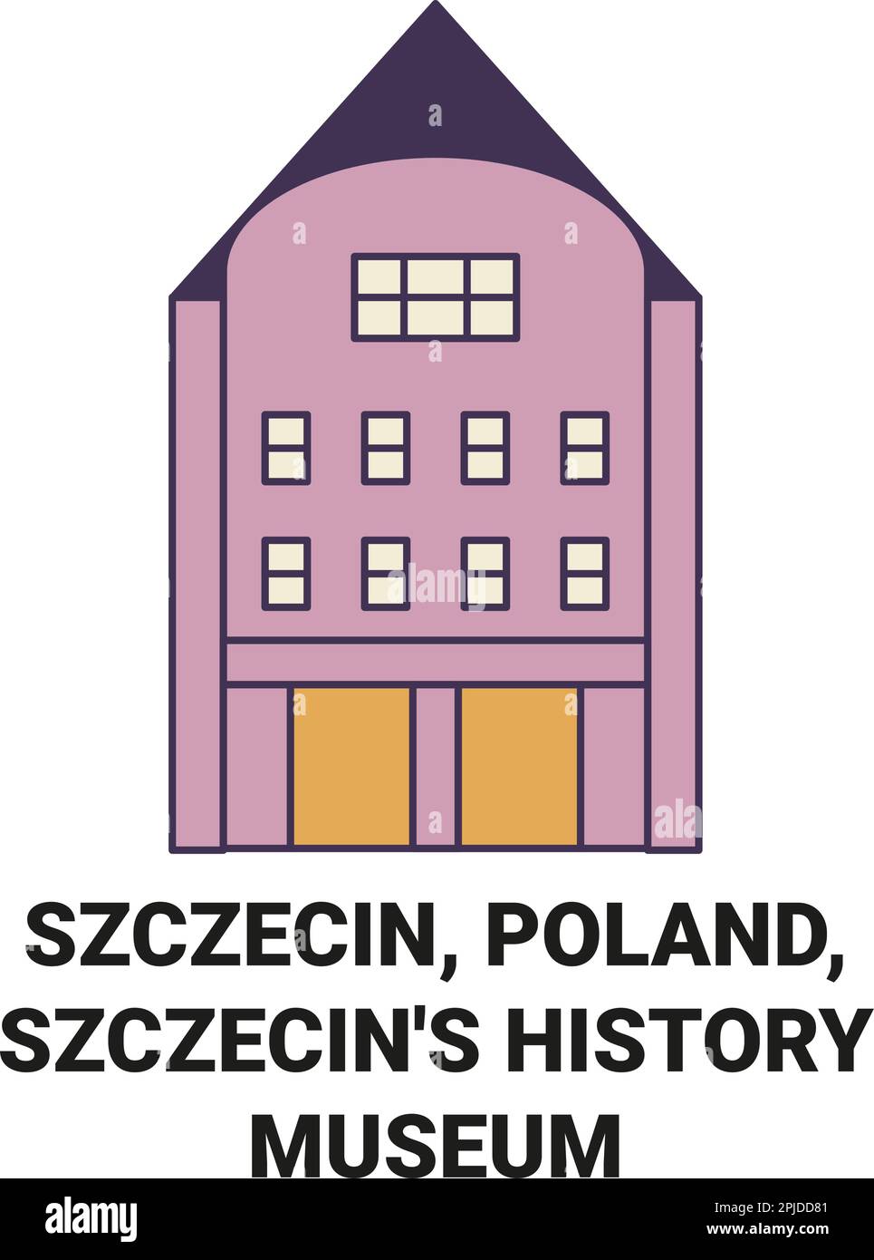 Poland, Szczecin, Szczecin's History Museum travel landmark vector illustration Stock Vector