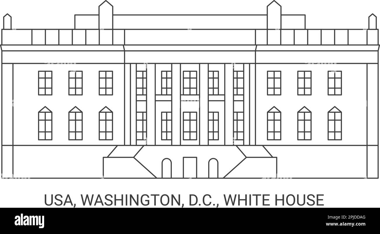 Usa, Washington, D.C., White House, travel landmark vector illustration Stock Vector