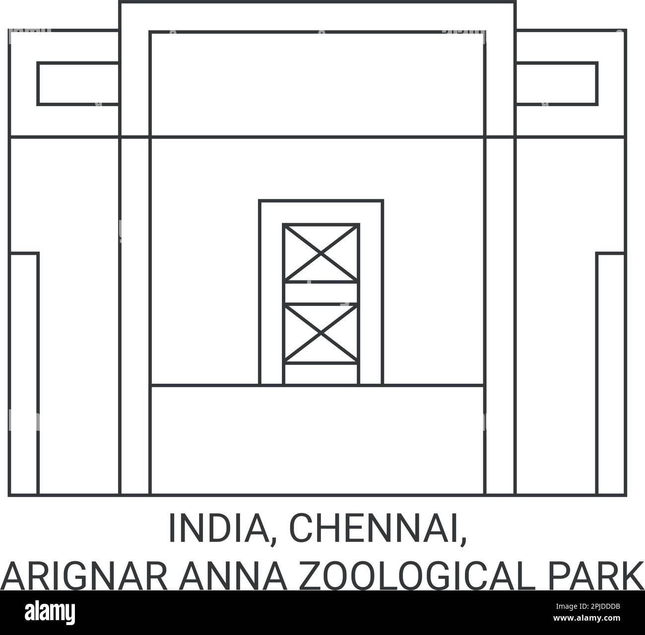 India, Chennai, Arignar Anna Zoological Park travel landmark vector illustration Stock Vector