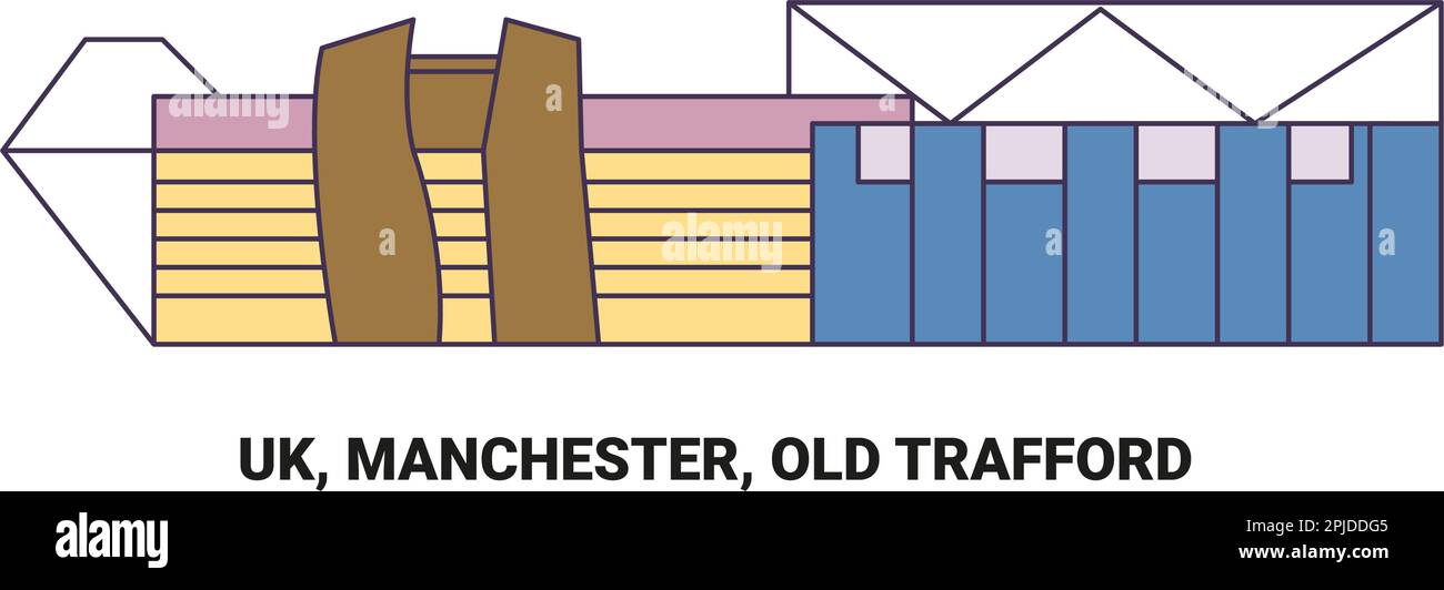 England, Manchester, Old Trafford, travel landmark vector illustration Stock Vector