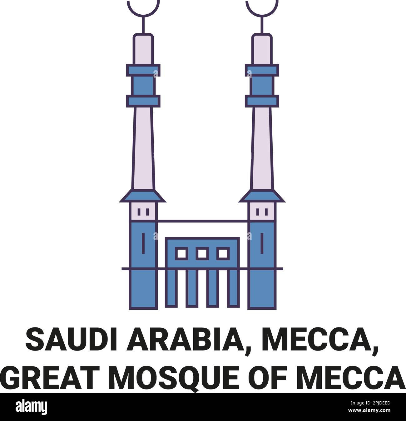Saudi Arabia, Mecca, Great Mosque Of Mecca travel landmark vector