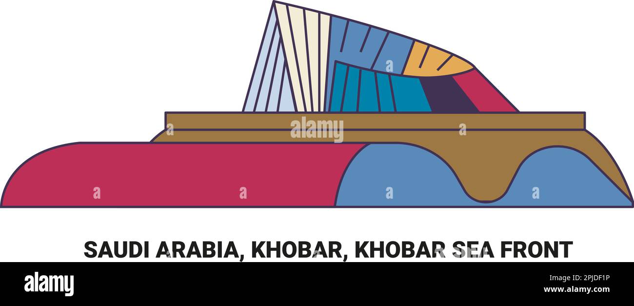 Saudi Arabia, Khobar, Khobar Sea Front, travel landmark vector illustration Stock Vector