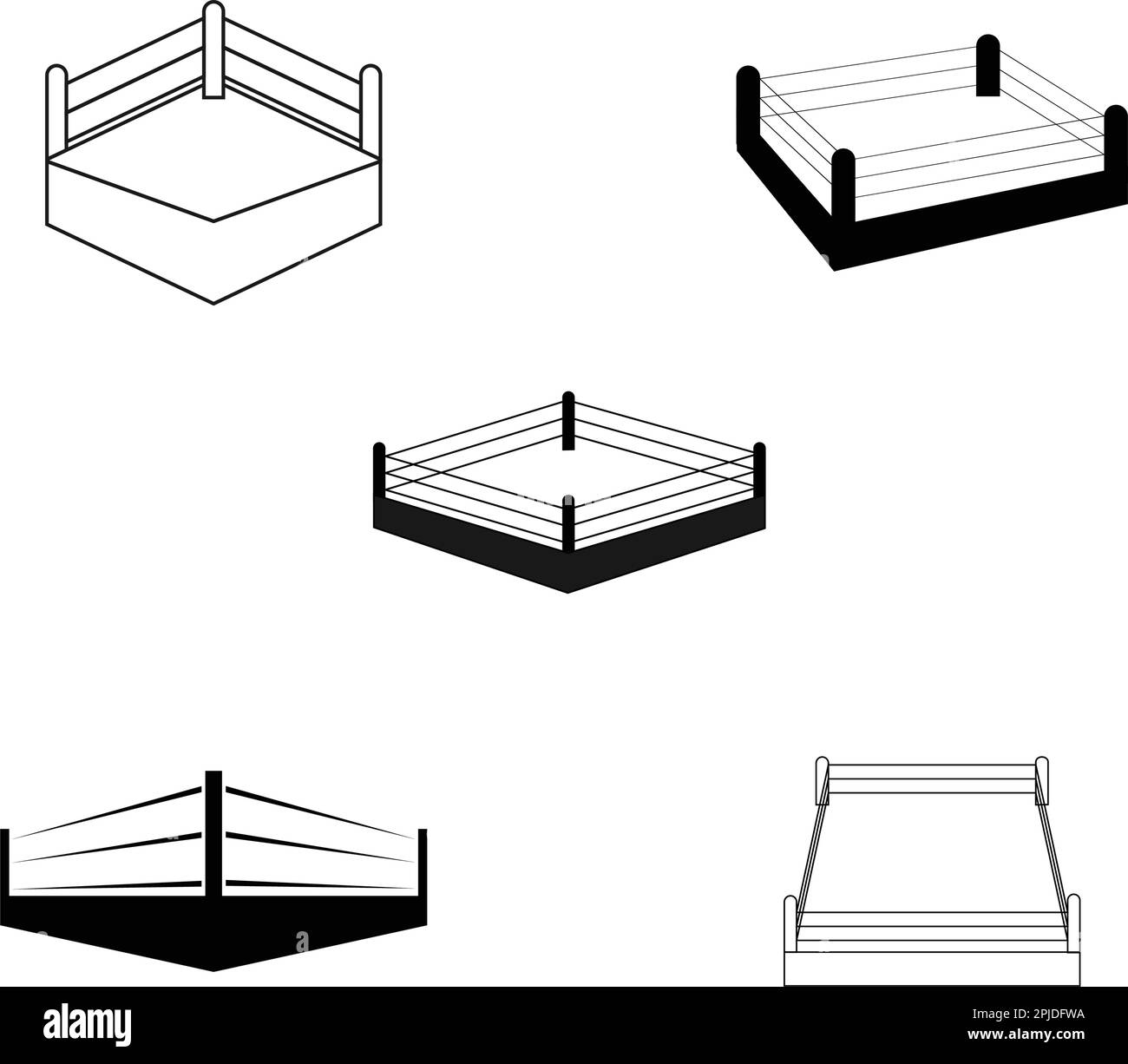 simple boxing ring logo illustration design Stock Vector Image & Art 