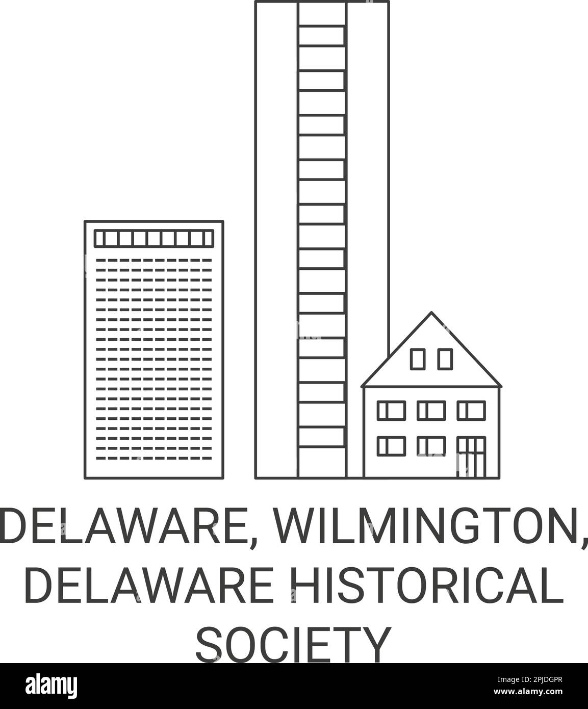 United States, Delaware, Wilmington, Delaware Historical Society travel landmark vector illustration Stock Vector