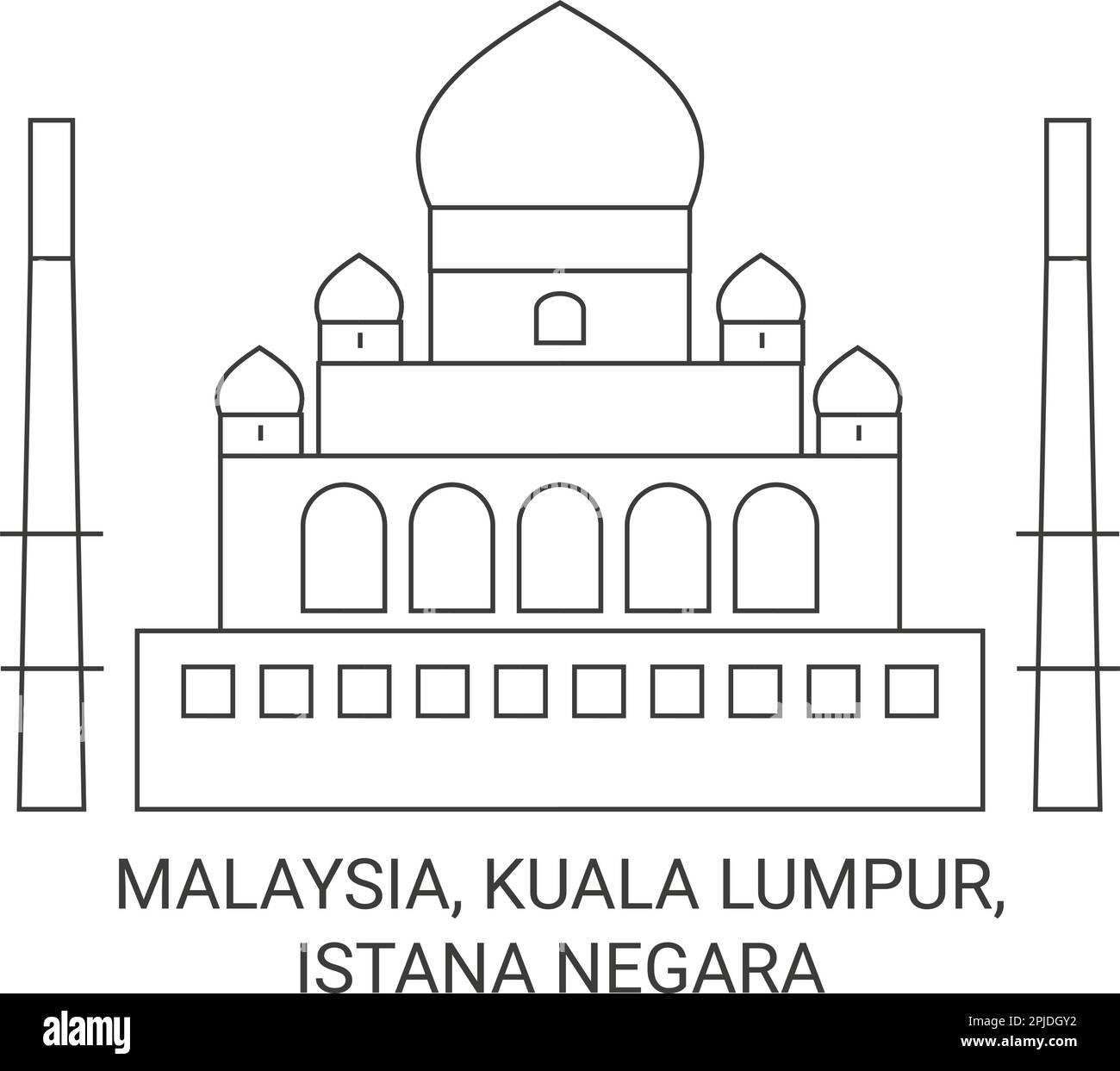 Malaysia, Kuala Lumpur, Istana Negara travel landmark vector ...