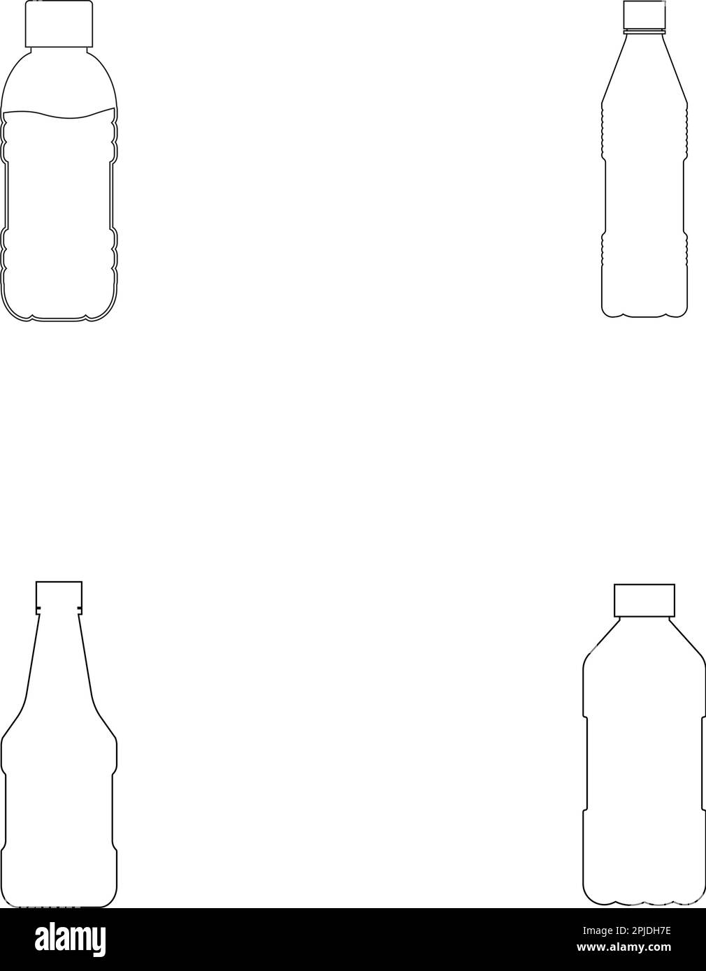 Plastic bottle vector illustration, line icon design Stock Vector