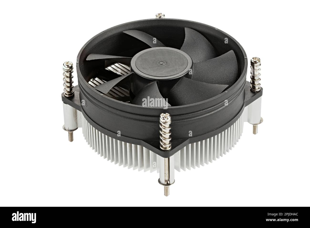 Сomputer components, fan. Cpu cooler, heat sink with on isolated white
