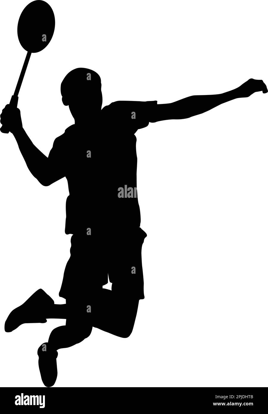 badminton jump smash logo icon vektor temlpate Stock Vector
