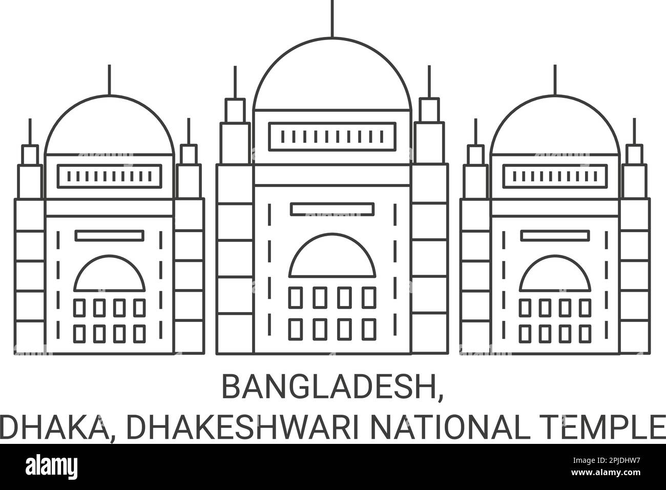 Bangladesh, Dhaka, Dhakeshwari National Temple travel landmark vector illustration Stock Vector