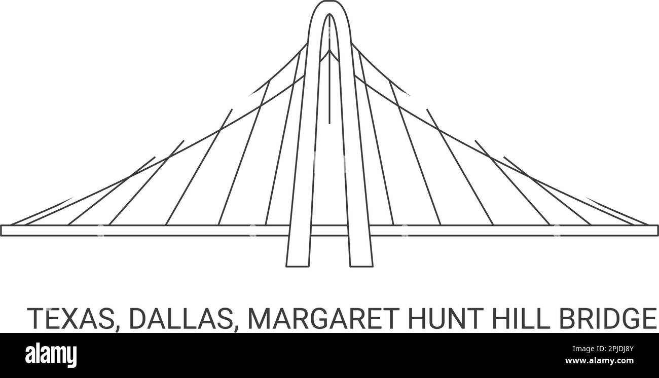 United States, Texas, Dallas, Margaret Hunt Hill Bridge, travel landmark vector illustration Stock Vector