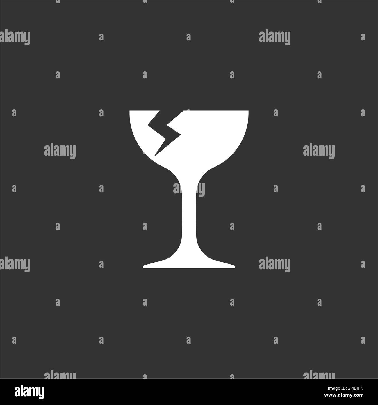 broken drinking glass icon vector template Stock Vector