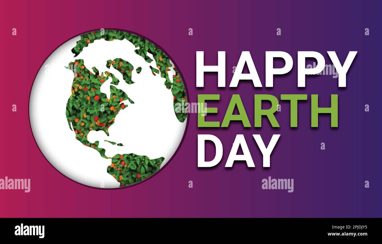 Happy Earth Day. Vector illustration. World environment day greeting card. Stock Vector