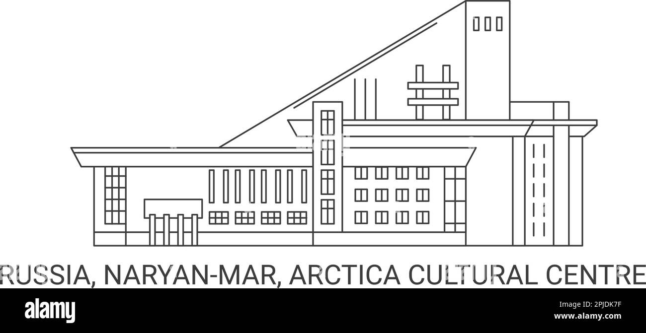 Russia, Naryanmar, Arctica Cultural Centre, travel landmark vector ...