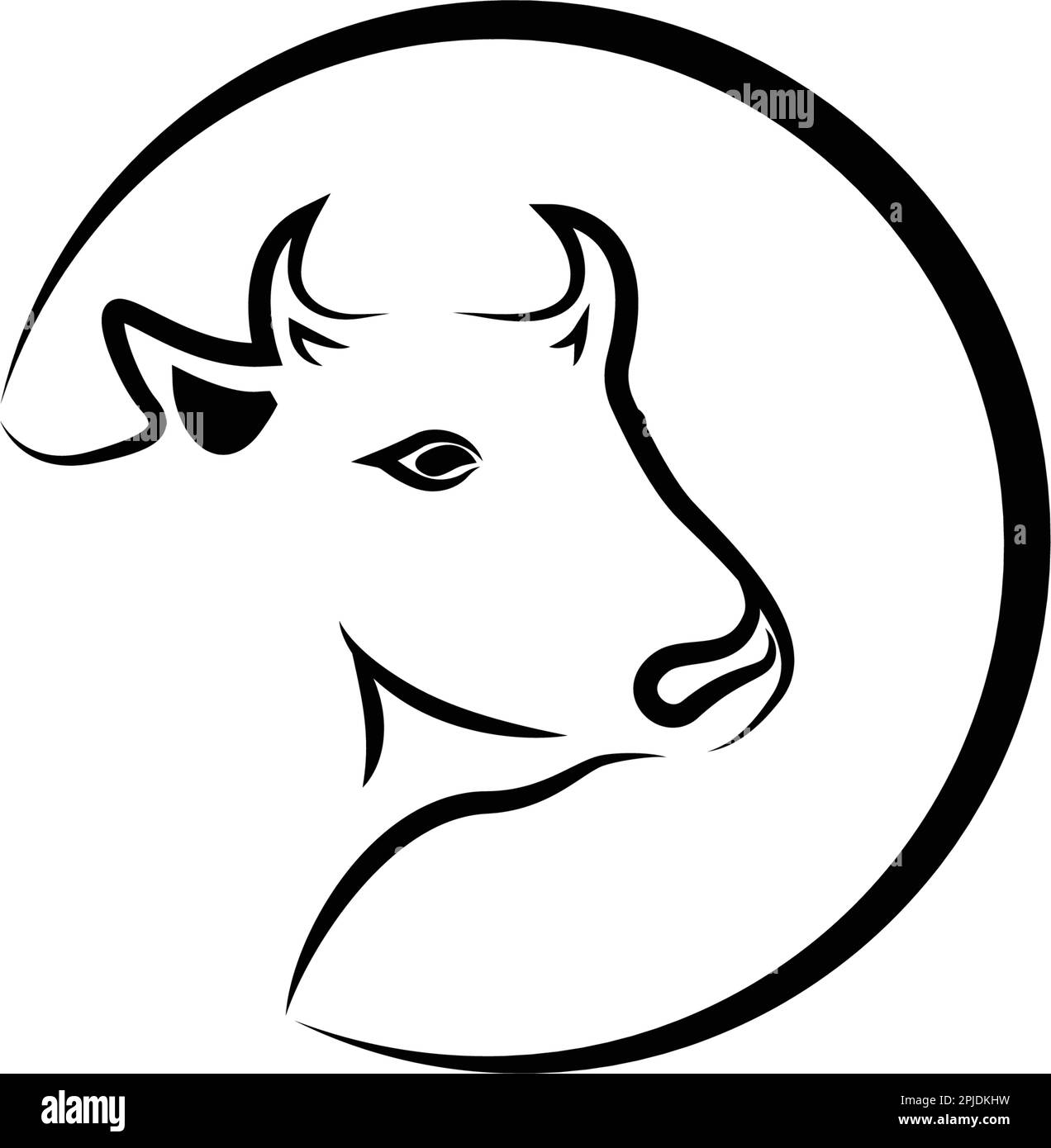 black cow logo vektor template Stock Vector