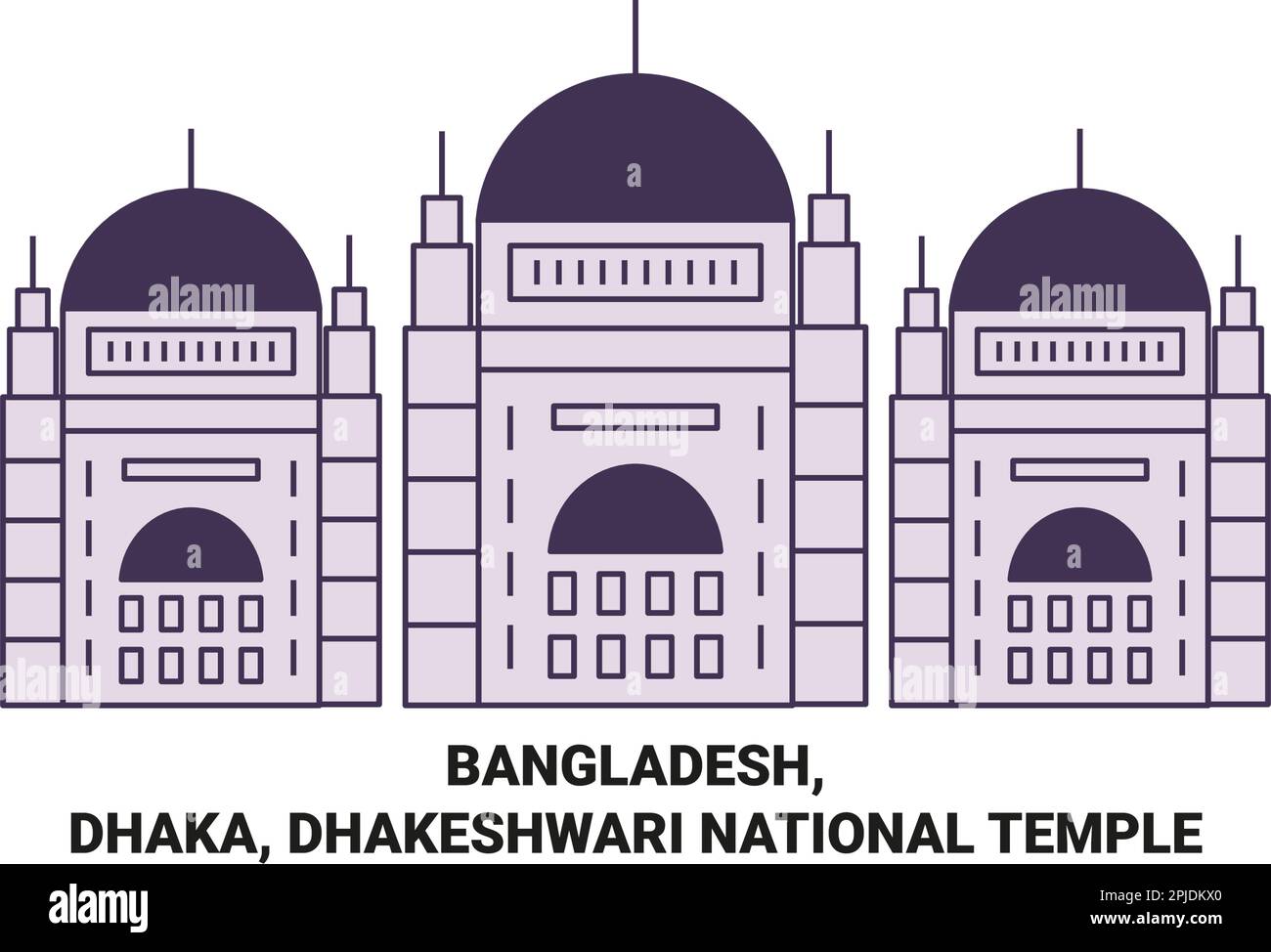 Bangladesh, Dhaka, Dhakeshwari National Temple travel landmark vector illustration Stock Vector