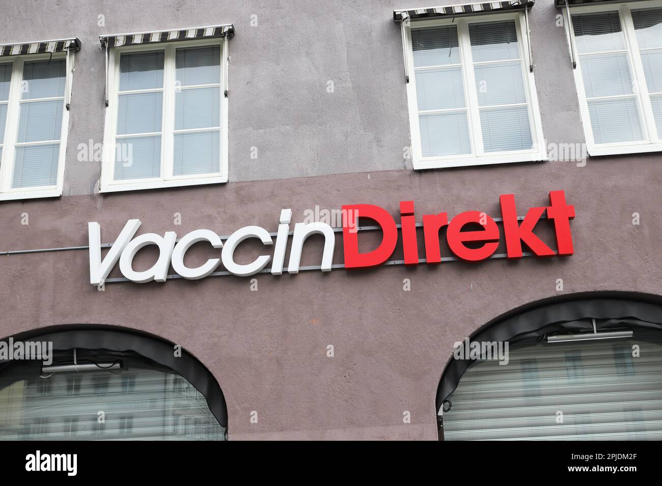 Sodertalje, Sweden - February 26, 2023: VaccinDirekt is a vaccinator operating in the Nordic countries that offers vaccinations, travel advice, health Stock Photo