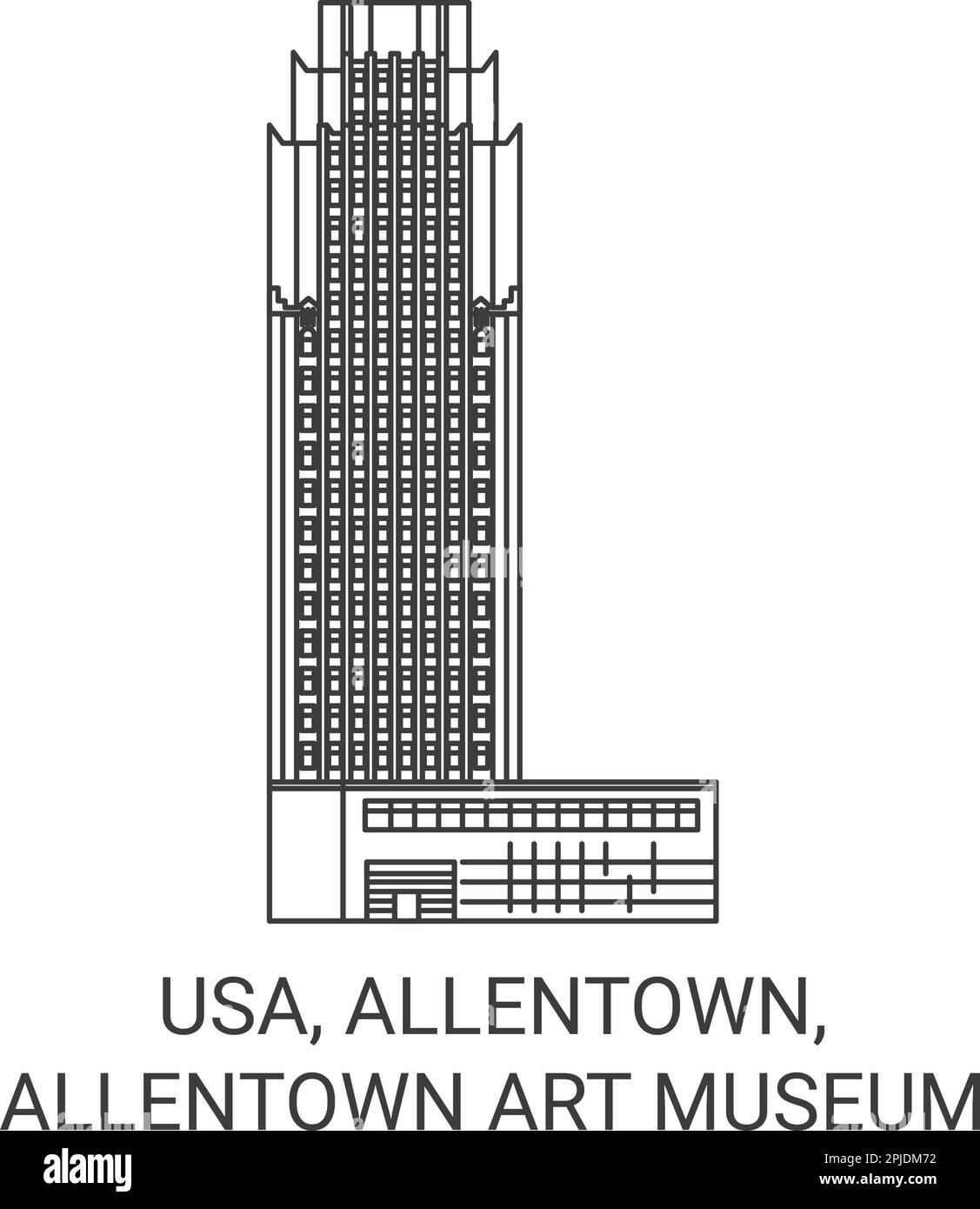 Usa, Allentown, Allentown Art Museum travel landmark vector