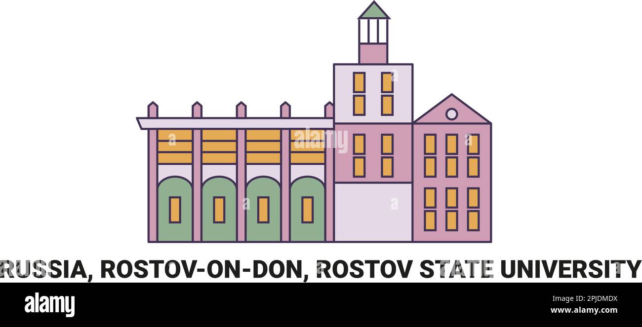 Russia, Rostovondon, Rostov State University, travel landmark vector illustration Stock Vector