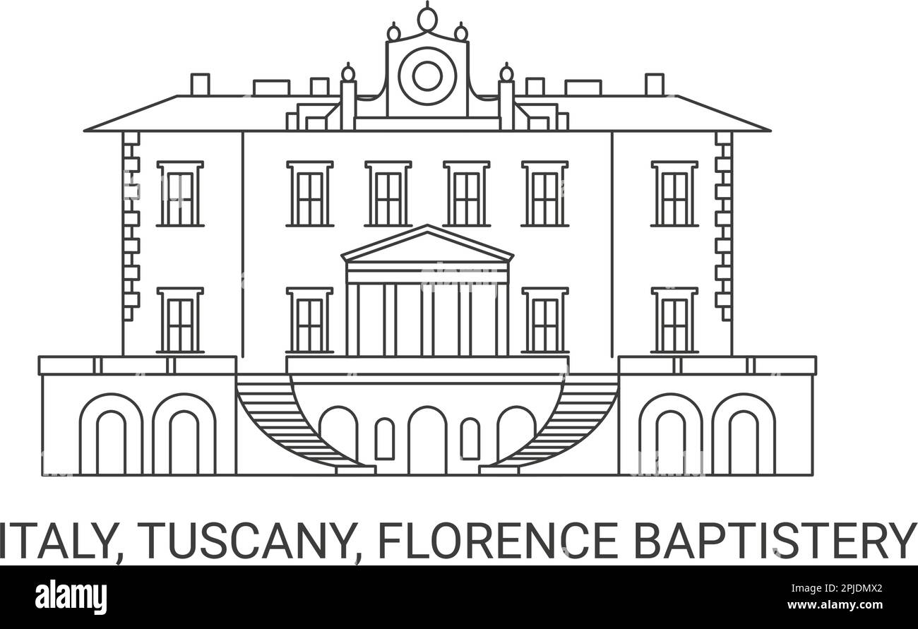 Italy, Tuscany, Florence Baptistery, travel landmark vector illustration Stock Vector