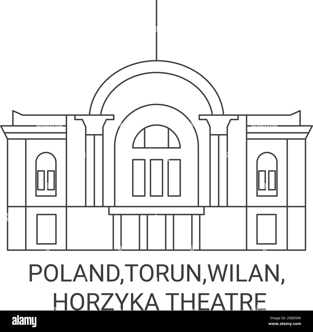 Poland,Torun,Wilan, Horzyka Theatre travel landmark vector illustration Stock Vector