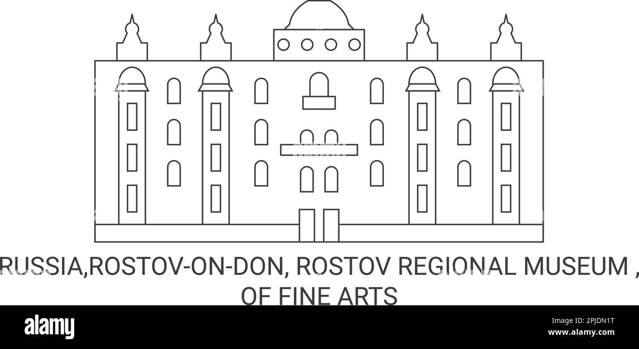 Russia,Rostovondon, Rostov Regional Museum , Of Fine Arts travel landmark vector illustration Stock Vector