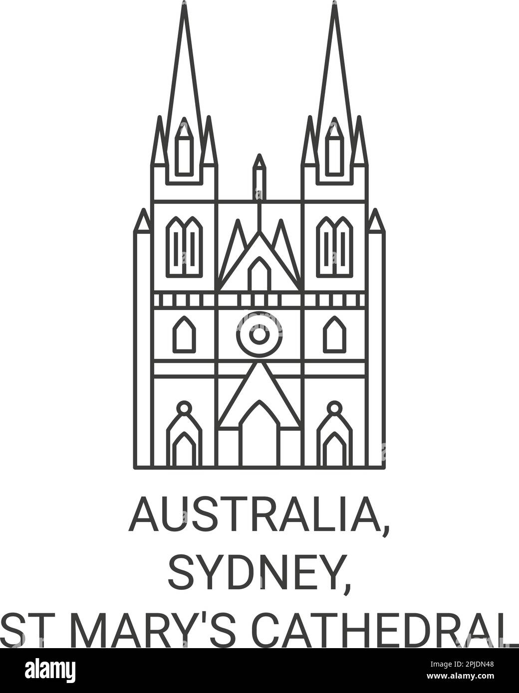 Australia, Sydney, St Mary's Cathedral travel landmark vector