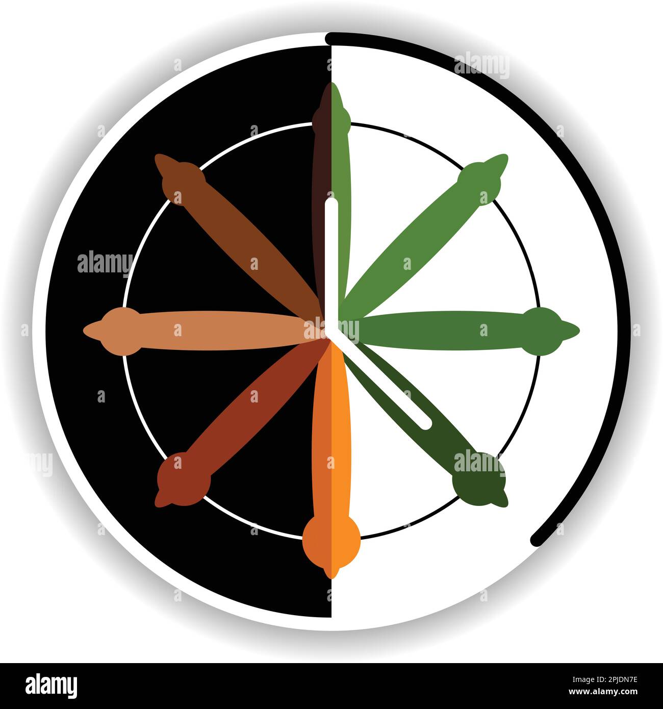 Barth to death clock Life Circle. Time passing concept vector Stock