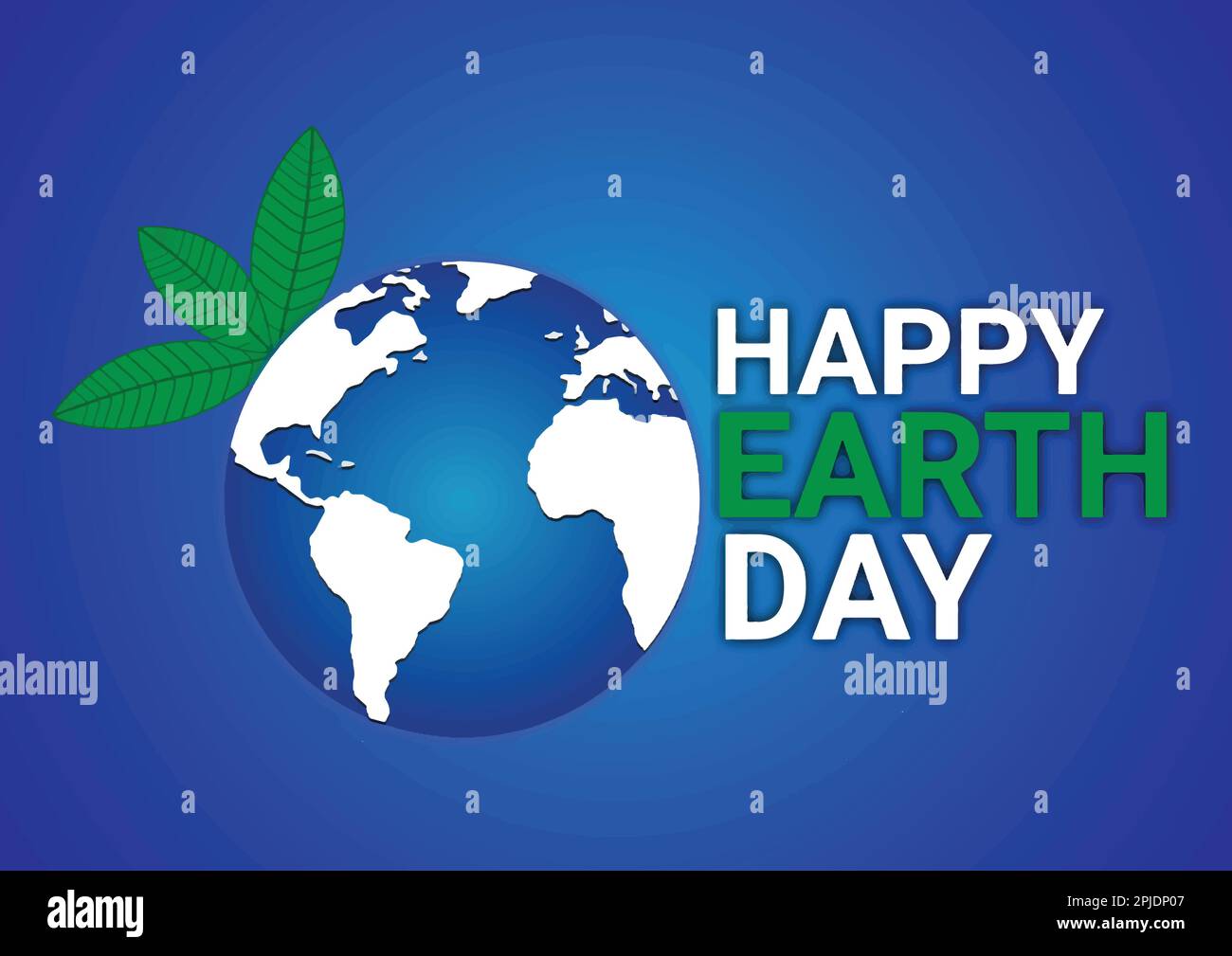 Vector Illustration of background for Happy Earth Day with green leaf