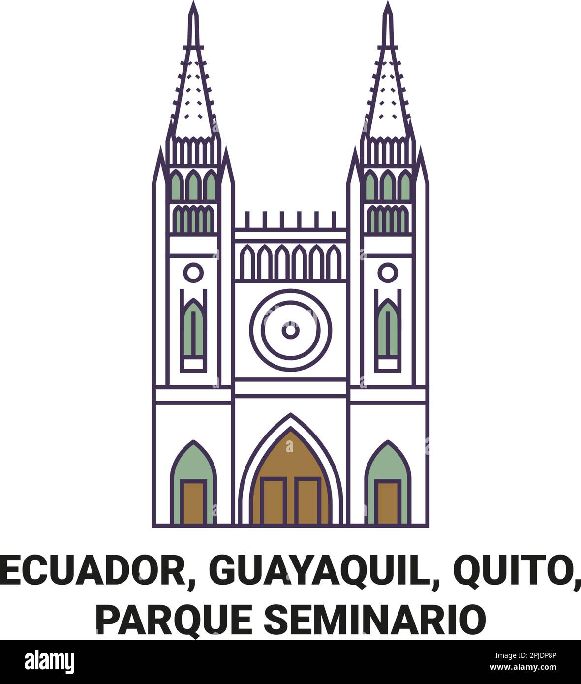 Ecuador, Guayaquil, Quito, Parque Seminario travel landmark vector