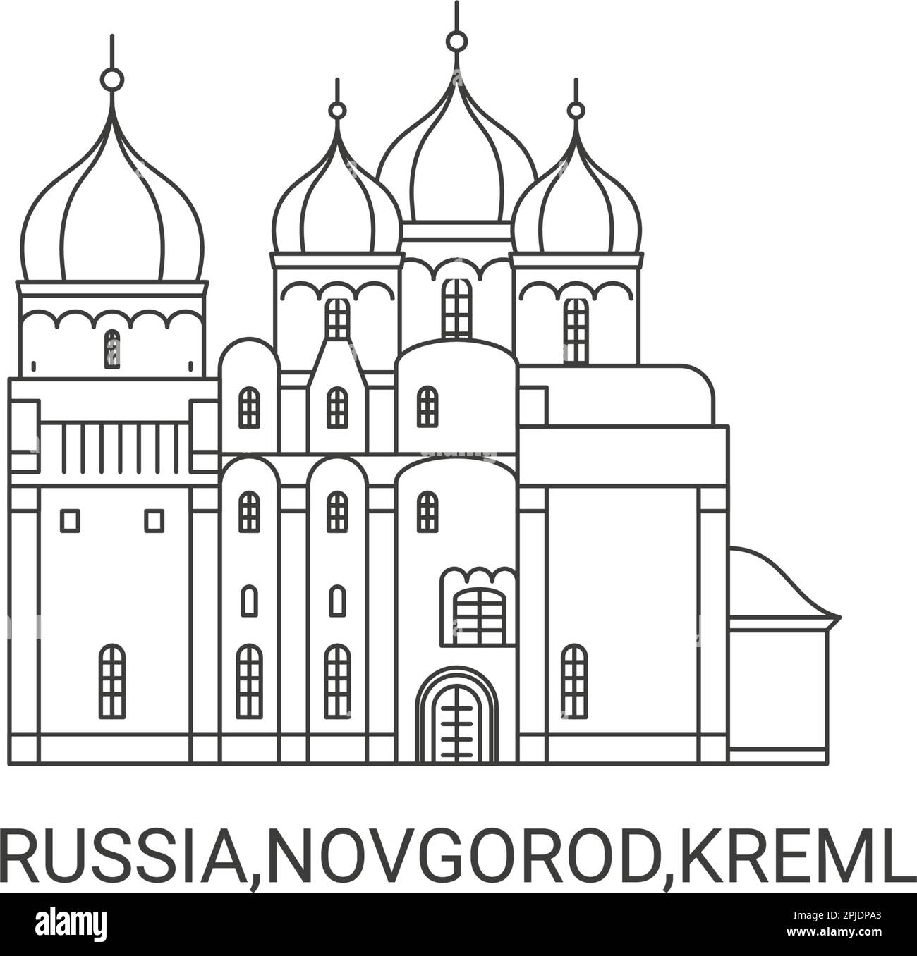 Russia Novgorod Kreml Travel Landmark Vector Illustration Stock Russia Novgorod Kreml Travel Landmark Vector Illustration Stock