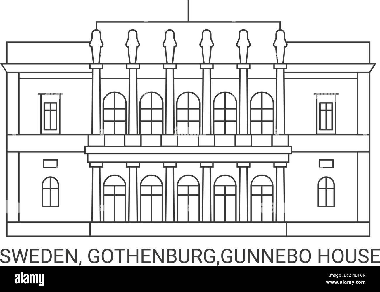 Sweden, Gothenburg,Gunnebo House, travel landmark vector illustration