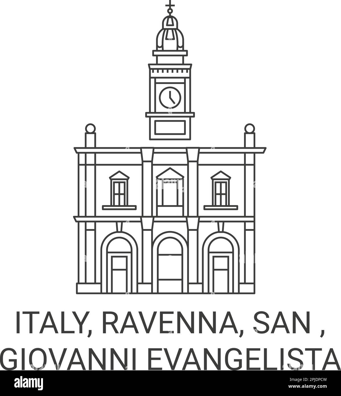 Italy, Ravenna, San , Giovanni Evangelista travel landmark vector