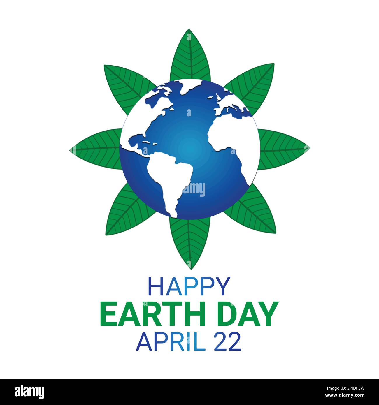 Happy Earth day design over white background. April 22. Vector  illustration. Stock Vector