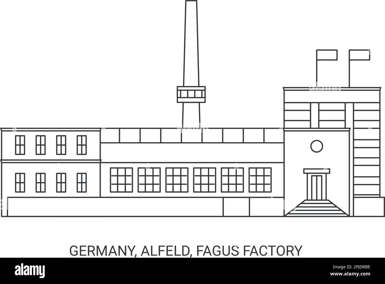 Germany, Alfeld, Fagus Factory travel landmark vector illustration Stock Vector