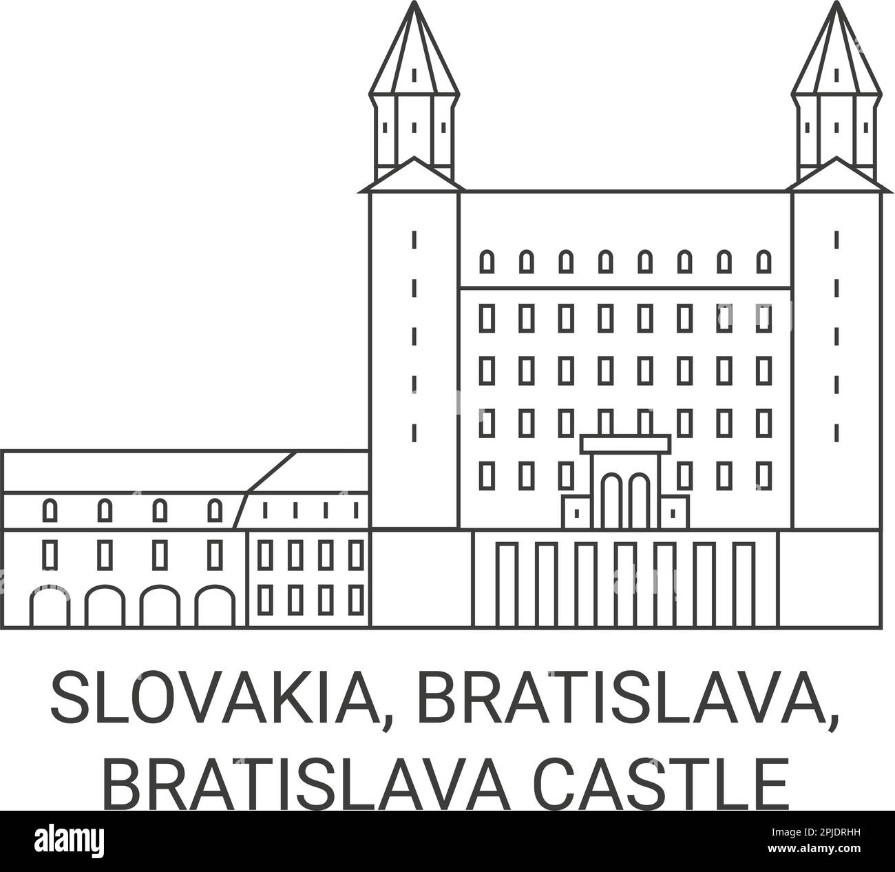 Slovakia, Bratislava, Bratislava Castle travel landmark vector illustration Stock Vector