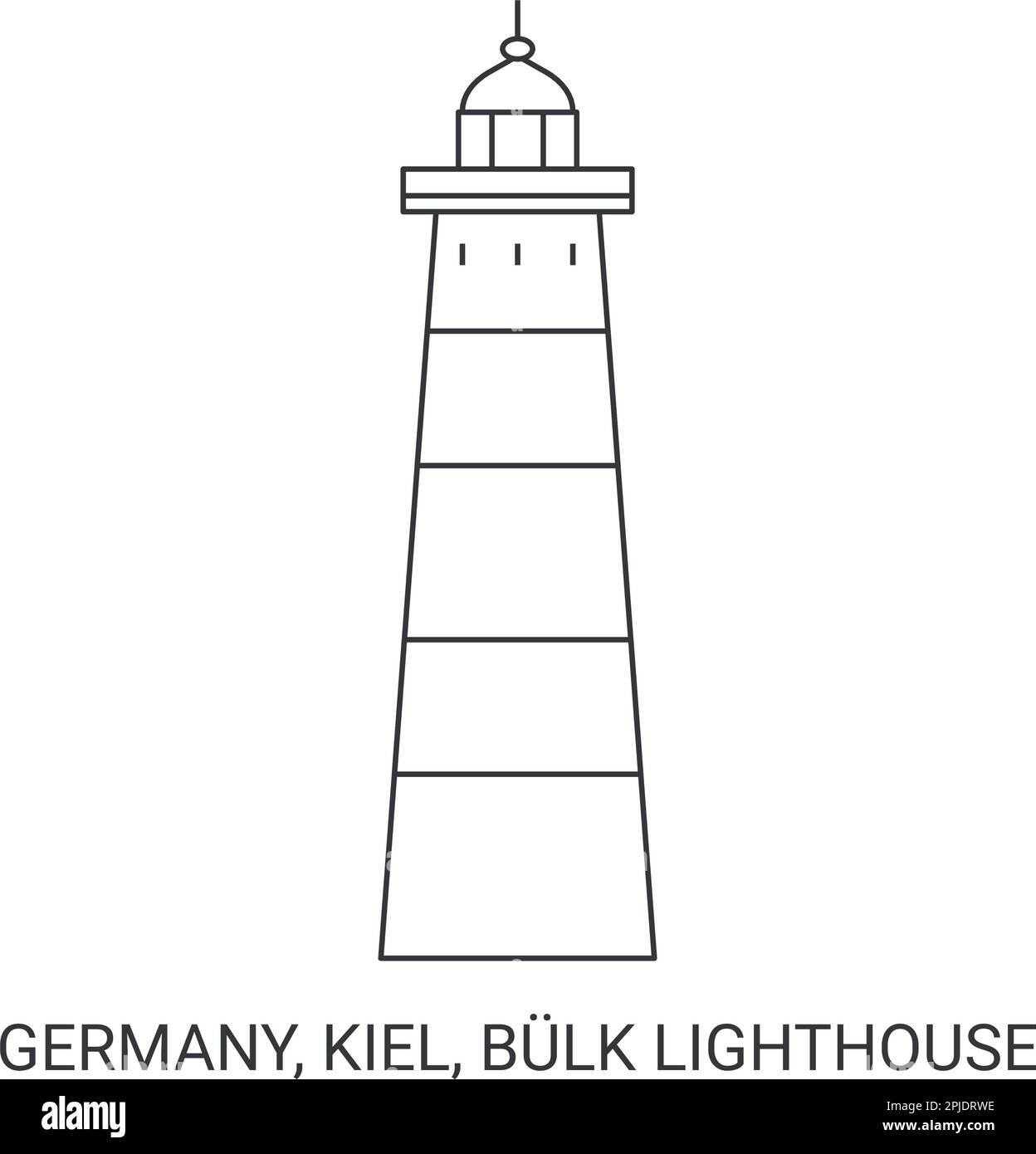 Germany, Kiel, Bulk Lighthouse travel landmark vector illustration Stock Vector
