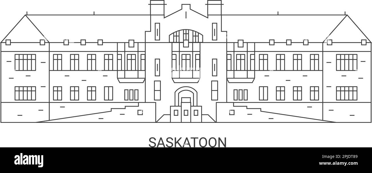 Canada, Saskatoon travel landmark vector illustration Stock Vector