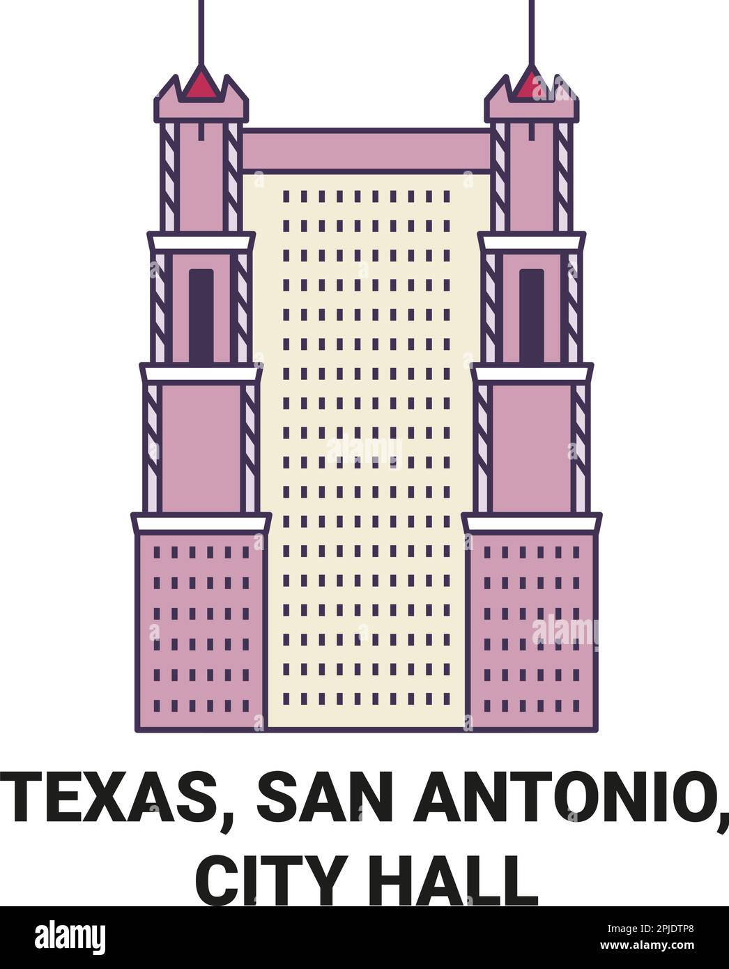 United States, Texas, San Antonio, City Hall travel landmark vector