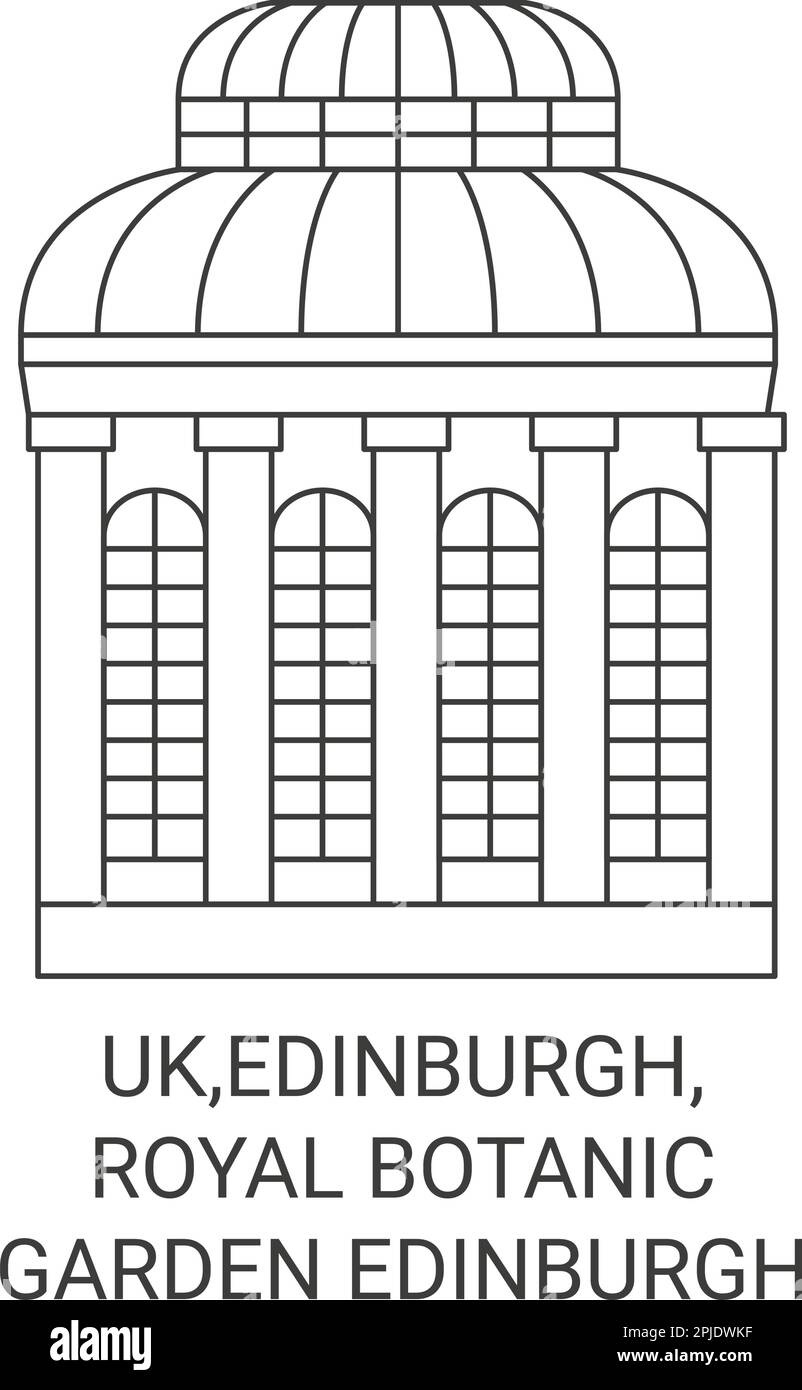 Uk,Edinburgh, Royal Botanic Garden Edinburgh travel landmark vector illustration Stock Vector