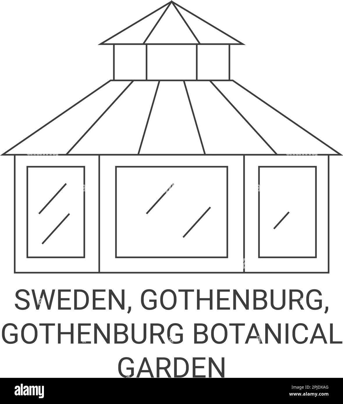 Sweden, Gothenburg, Gothenburg Botanical Garden travel landmark vector