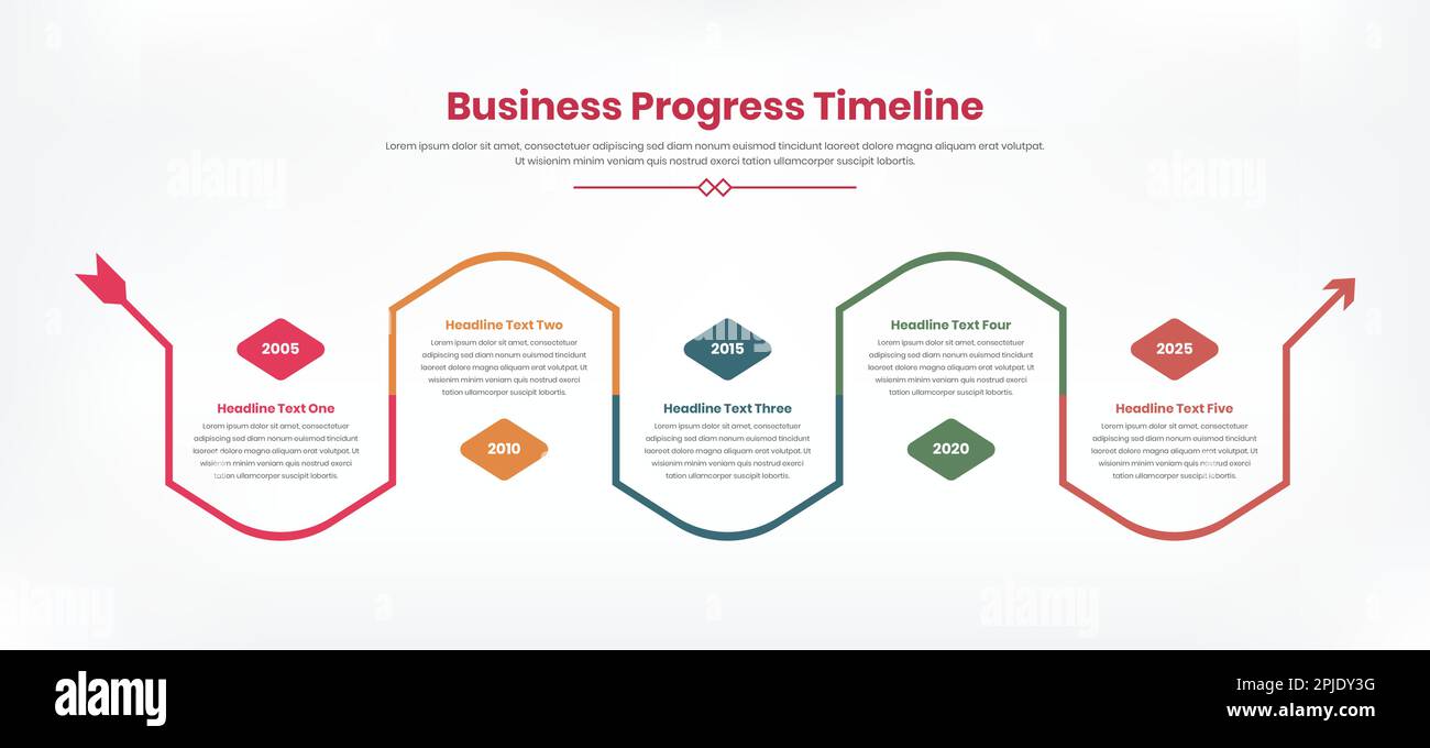 Business progress timeline infographic template for text based ...