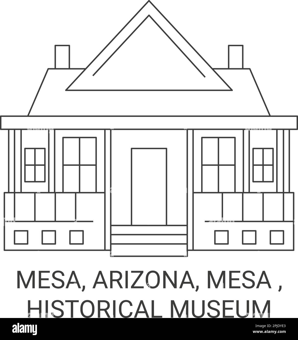 United States, Mesa, Arizona, Mesa , Historical Museum travel landmark vector illustration Stock Vector