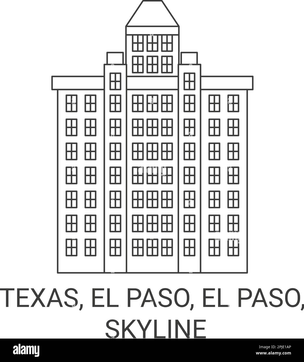 United States, Texas, El Paso, El Paso, Skyline travel landmark vector