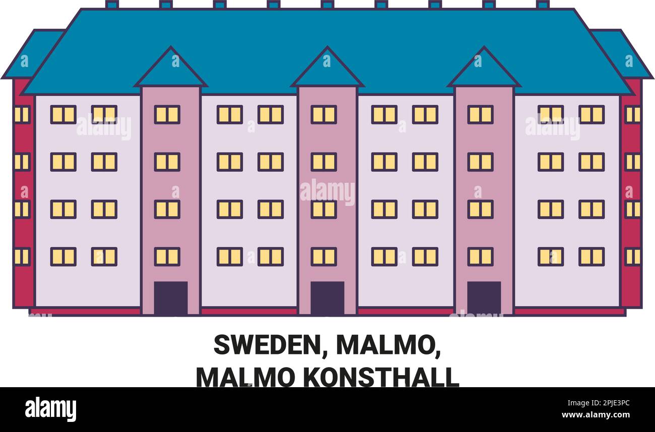 Podaj Nazwę Cieśniny Oddzielającej Kopenhagę Od Malmo Sweden, Malmo, Malmo Konsthall travel landmark vector illustration