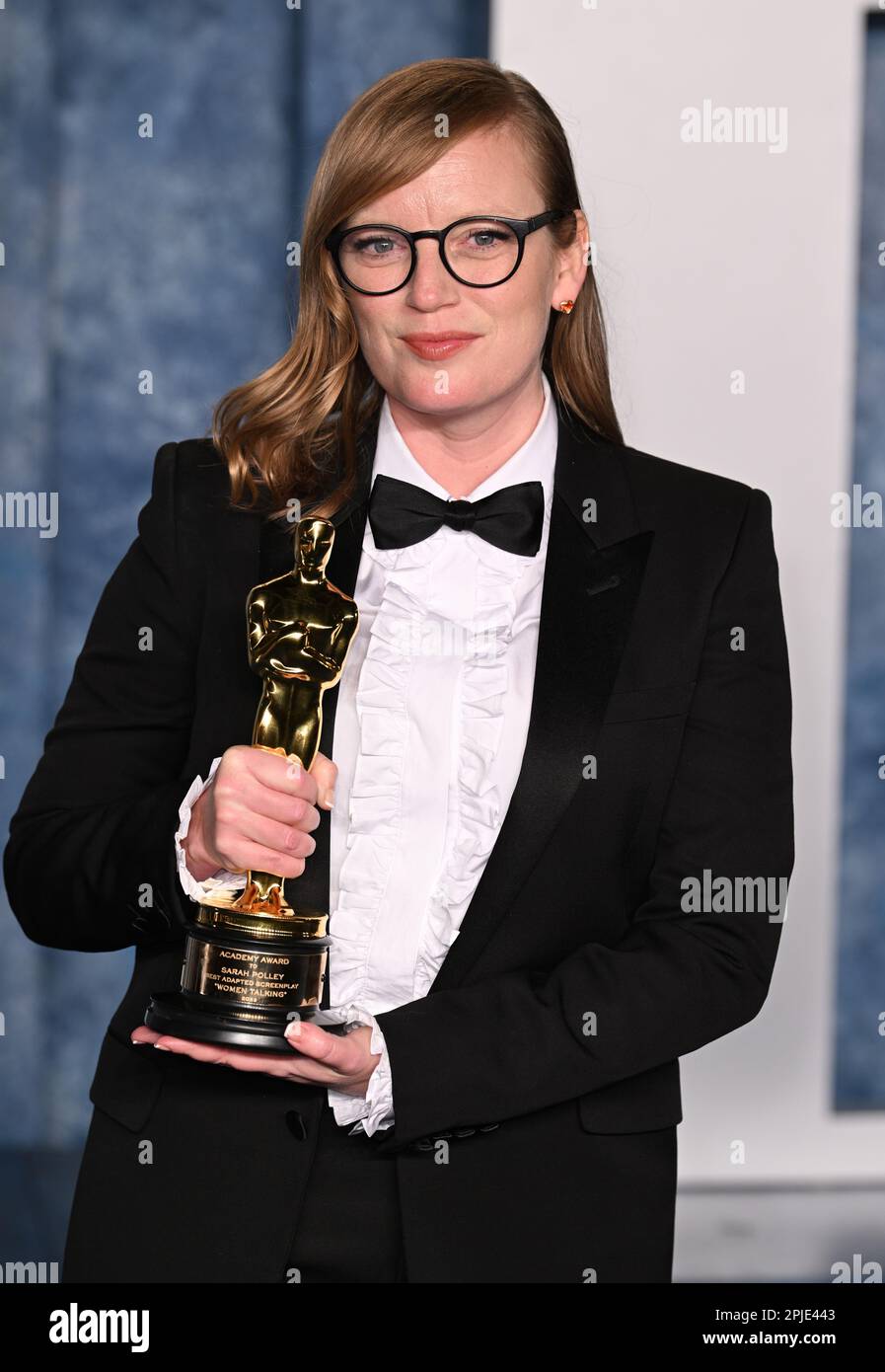 File photo dated 12/3/2023 of Canadian writer and director Sarah Polley who was told to return her Oscar for best adapted screenplay after the award was described as a 'mistake' in an April Fools joke by her 11-year-old child. Polley won her Academy Award for Women Talking, starring Claire Foy, Jessie Buckley, Ben Whishaw and Frances McDormand, in Los Angeles last month. Issue date: Sunday April 2, 2023. Stock Photo
