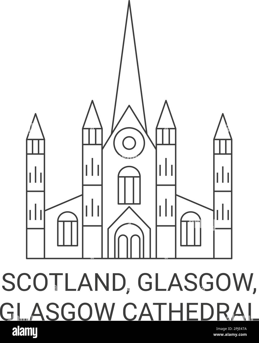 Scotland, Glasgow, Glasgow Cathedral travel landmark vector illustration Stock Vector
