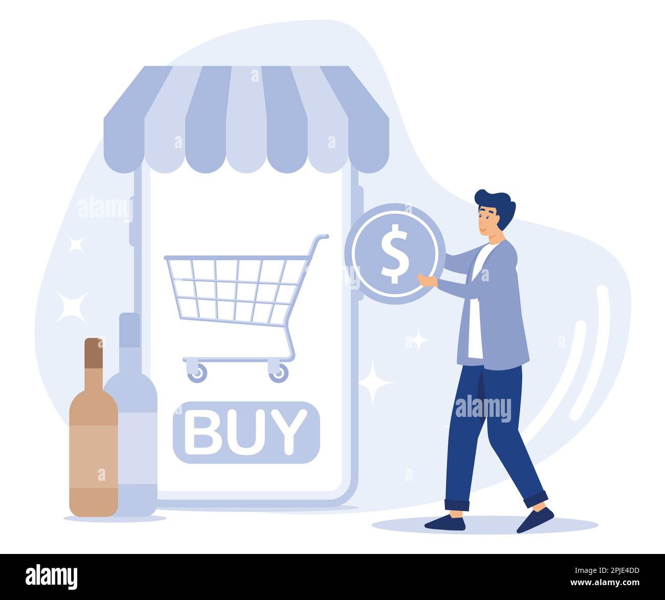 Retail business concept, Brick and mortar, authorized seller, alcohol E