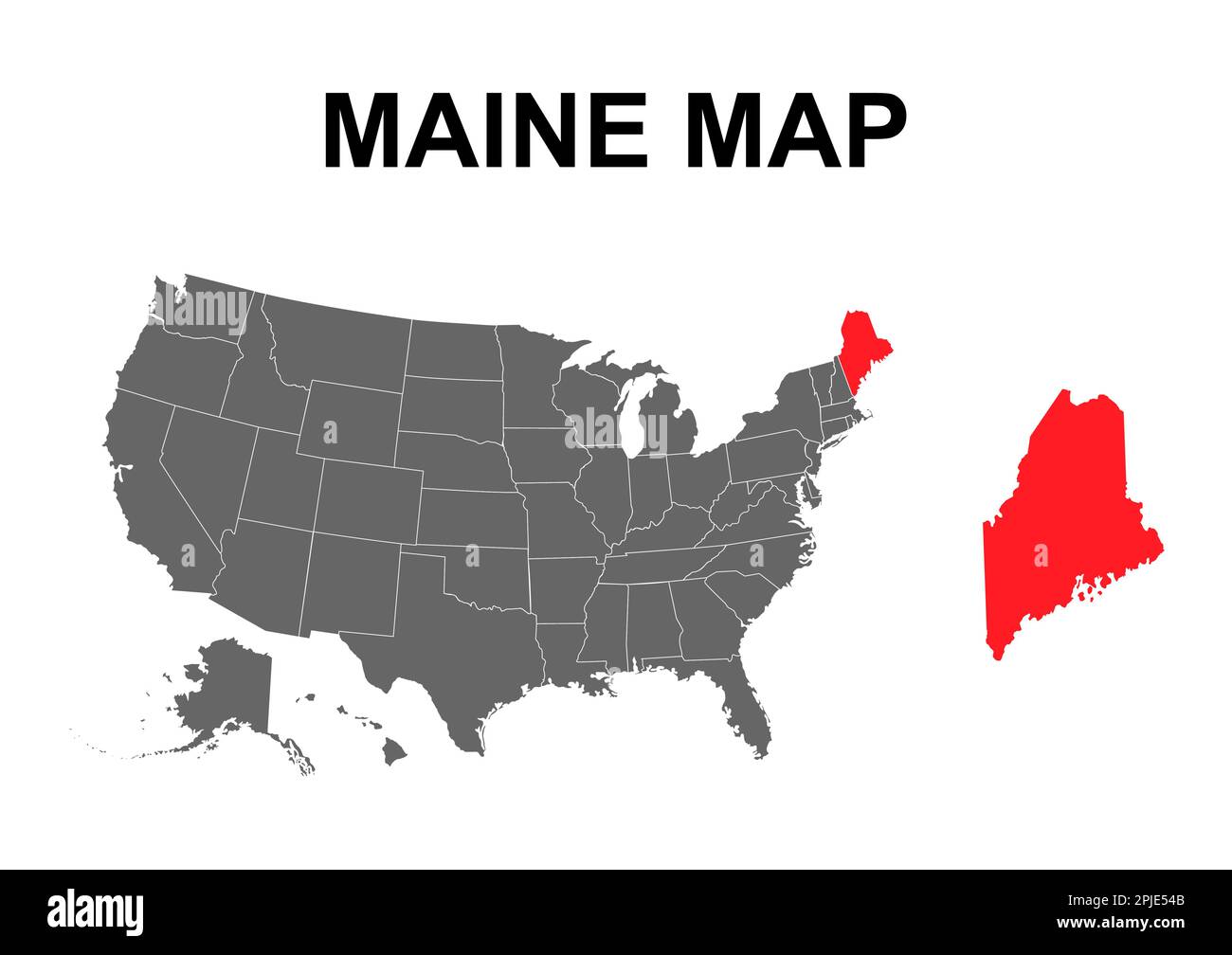 Maine map shape united states - Maine Map Shape United States Of America Flat Concept Icon Symbol Vector Illustration 2PJE54B 